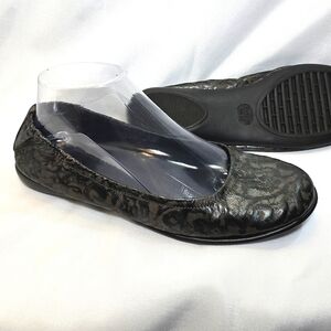 The Flexx Dolce Gunmetal leather comfort stretchy ballet flat shoes US 8.5